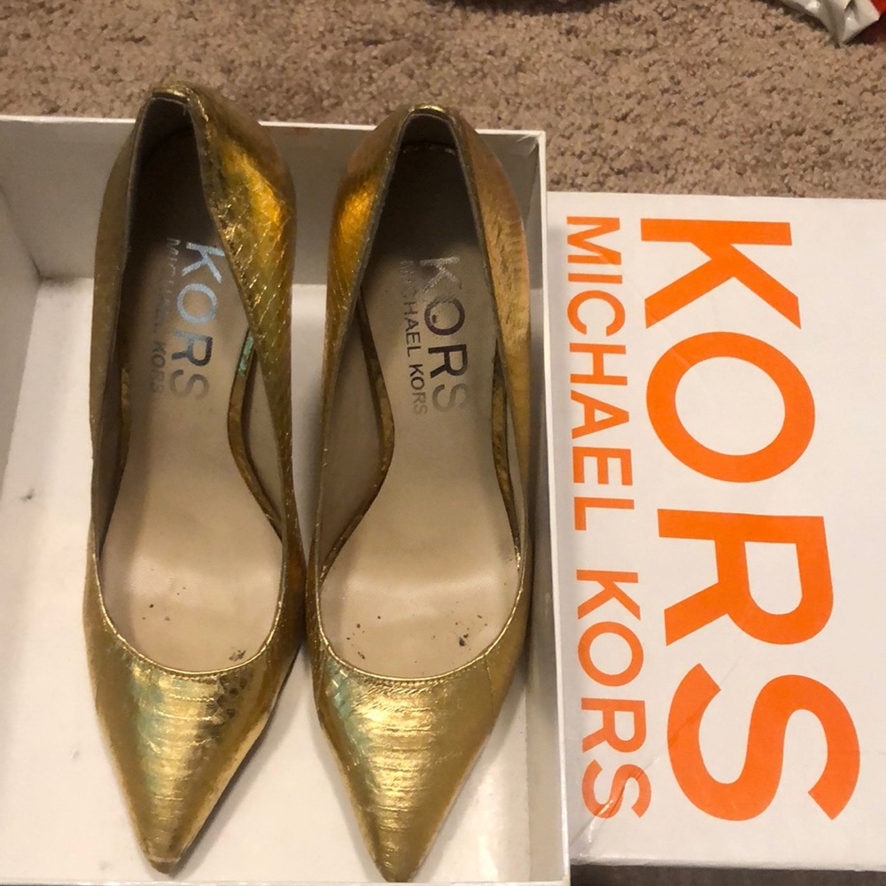 Kors by Michael Kors gold REAL Snakeskin sz7